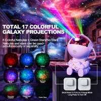 Burnnove Astronaut Galaxy Star Projector Starry Night Light - Starry Nebula Ceiling Projection Lamp With 8 Modes, Remote And 360 Adjustable, Gift For Kids Adults For Bedroom Decor Aesthetic