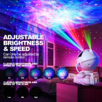 Burnnove Astronaut Galaxy Star Projector Starry Night Light - Starry Nebula Ceiling Projection Lamp With 8 Modes, Remote And 360 Adjustable, Gift For Kids Adults For Bedroom Decor Aesthetic