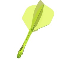 Winmau Fusion Fluoro Yellow Medium Intergrated Dart Flight And Shaft System - 1 Set Per Pack (3 Flights And Shafts In Total)