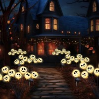 Upgraded Solar Nightmare Halloween Garden Stake Lights For Halloween Decorations2 Pack 16Led Outdoor Waterproof Solar Christmas