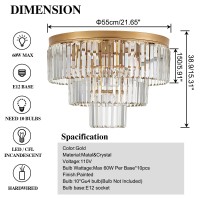 Faibra 10Light Gold Crystal Ceiling Light 2165 Modern Crystal Ceiling Light Fixture 3Tier Luxury K9 Crystal Ceiling Light F