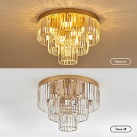 Faibra 10Light Gold Crystal Ceiling Light 2165 Modern Crystal Ceiling Light Fixture 3Tier Luxury K9 Crystal Ceiling Light F