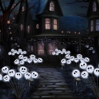 Upgraded 2 Pack 16Led Halloween Decorations Outdoor Solar Swaying Firefly Lights Waterproof Solar Nightmare Christmas Pathway L