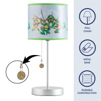 Idea Nuova Teenage Mutant Ninja Turtle Mutant Mayhem Stick Table Kids Lamp With Pull Chain Themed Printed Decorative Shade