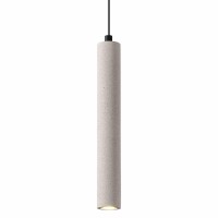 Riankh Cement Long Tube Pendant Light Modern Stone Hanging Light Adjustable Cord Hanging Lamp Suspension Lamp Led Energy Saving Drop Light For Living Room Dining Room (Color : Beige Cement)