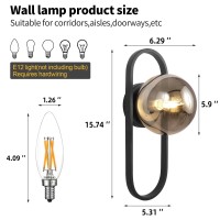 Wall Sconces Set Of Two Matte Black Wall Lamp Sconces Wall Lighting With Grey Globe Glass Shade Wall Lights Sconces Wall Decor S