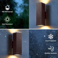 Shimr Dusk To Dawn Outdoor Lighting Porch Lights Outdoor 2 Pack Outdoor Sconce Lights With Oil Rubbed Bronze Finish Square Up