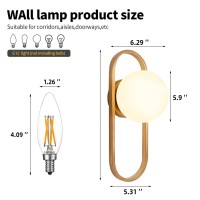 Wall Sconce Gold Wall Sconces Set Of Two Wall Lighting With Milkwhite Globe Glass Shade Wall Decor Set Of 2 Wall Lights For Liv