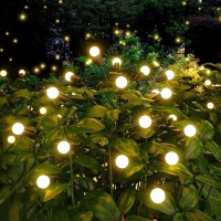 Solarbaby Solar Garden Lights New Upgraded Solar Swaying Light Sway By Wind Solar Firefly Lights Outdoor Waterproof For Landscape Pathway Patio Yard Walkway Decoration Warm White