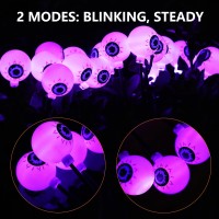 2 Pack 16Led Solar Halloween Decorations Outdoor Scary Eyeball Lights Halloween Decor Waterproof Led Decorative Stake Lights Fo