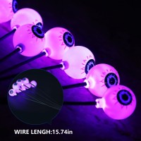 2 Pack 16Led Solar Halloween Decorations Outdoor Scary Eyeball Lights Halloween Decor Waterproof Led Decorative Stake Lights Fo