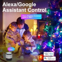 Quanquer Smart Christmas Lights Outdoor, 196Ft 600 Rgb Leds Smart Wifi Color Changing Christmas Lights App Controlled, Permanent Christmas Tree Lights Work With Alexa & Google, Indoor Outdoor Decor