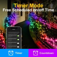 Quanquer Smart Christmas Lights Outdoor, 196Ft 600 Rgb Leds Smart Wifi Color Changing Christmas Lights App Controlled, Permanent Christmas Tree Lights Work With Alexa & Google, Indoor Outdoor Decor