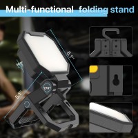 Hyperlite Rechargeable Work Light 2Pack 40W 4000Lumens Hanging Hook Folding Bracket Magnetic Work Light Job Site Lighting For