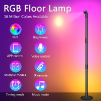 Yeewhale Floor Lamp Rgbw Color Led Floor Lamp Room Reading Lamps App Control 360 Adjustable Standing Tall Lamp For Living Room