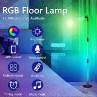 Yeewhale 3 Section 360Rotating Floor Lamps Rgbwarm White Led Floor Lamp Music Synchronization Remoteapp Control For Reading G