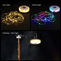 Onsmo Camping String Lights, Waterproof Portable Colorful String Lights, 20000Mah Rechargeable Camping Light, Usb Led Light Strip, Bedroom Wedding Party Holiday Decorations For Family Garden Patio