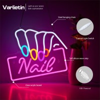 Pink Nails Salon Neon Sign For Wall Decor Nails Salon Led Neon Signs Lights For Beauty Room Girly Store Nails Salon Decor Gift