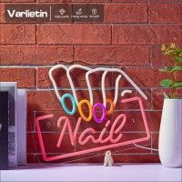 Pink Nails Salon Neon Sign For Wall Decor Nails Salon Led Neon Signs Lights For Beauty Room Girly Store Nails Salon Decor Gift