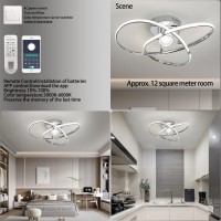 Tongciyu Modern Led Chandelier Ceiling Lights, Remote Control Dimming Chandelier Lighting Fixture Modern Hanging Lamp For Dining Room Bedroom Kitchen D54Cm 32W (Chrome)