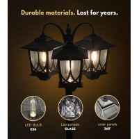 Outdoor Solar Lamp Post Lights Solar Floor Lamps Outdoor Lights 3Head Waterproof Solar Powerd Lights For Garden Lawn Pathwa