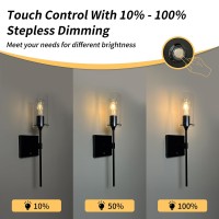 Thyfenno Dimmable Battery Operated Wall Sconce Set Of 2 Rechargeable Wall Mount Light No Wiring Easy Install Wireless Wall Lam