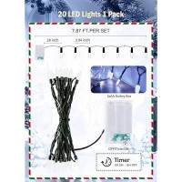 Battery Operated Christmas String Lights 8Ft 20 Led Mini Lights With Timer Christmas Tree Lights For Indoor Outdoor Bedroom We