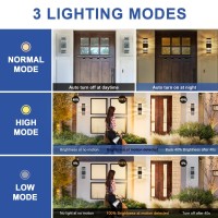 2 Pack Motion Sensor Outdoor Wall Light Fixture Up Down Porch Lights Modern Dusk To Dawn Exterior Sconce Light Wall Mount Outsid