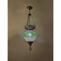 Angora Sofia Turkish Lighting | 100% Handmade In Turkey, Mosaic Glass, Mediterranean, Bohemian, Turkish Moroccan Hanging Pendant Lamps For Living Room, Bedroom And Home Office | 26.38 Inches