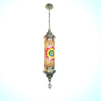 Angora Tantine Turkish Lamp | 100% Handmade In Turkey, Blown Glass, Mediterranean, Bohemian, Turkish Moroccan Hanging Pendant Lamps For Living Room, Bedroom And Home Office | 51.18 Inches