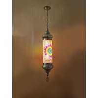 Angora Tantine Turkish Lamp | 100% Handmade In Turkey, Blown Glass, Mediterranean, Bohemian, Turkish Moroccan Hanging Pendant Lamps For Living Room, Bedroom And Home Office | 51.18 Inches