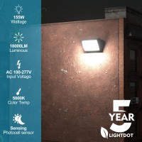 Lightdot 6Pack 155W Led Wall Pack Lights 100277V Dusk To Dawn With Photocell 22500Lm 5000K Daylight Ip65 Waterproof Wall Moun