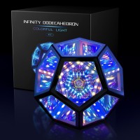 Infinity Mirror Light Infinite Dodecahedron Color Art Light For Gaming Room Decor 3D Hyper Cube Rgbw Color Changing Night Lighti