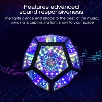 Infinity Mirror Light Infinite Dodecahedron Color Art Light For Gaming Room Decor 3D Hyper Cube Rgbw Color Changing Night Lighti