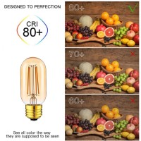 Vintage Led Edison Bulb, T45/T14 4W Dimmable Led Filament Bulb, Tubular Light Bulb, 2200K Warm White E26 400Lm Equivalent 40W Incandescent, Pack Of 6