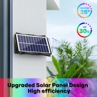 Wonyo 4Leds Multi-Color Solar Wall Lights, Up And Down Lighting Solar Outdoor Light Waterproof Ip65, Solar Fence Light For Yard Garden Garage Walkway Porch Pools Deck(4 Pack)