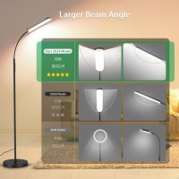 Led Floor Lamp Bright 18W 1800Lm Modern Standing Lamp For Living Room With Remote Touch Control 1H Timer 2700K6500K Color