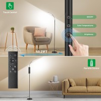 Led Floor Lamp Bright 18W 1800Lm Modern Standing Lamp For Living Room With Remote Touch Control 1H Timer 2700K6500K Color