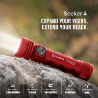 Olight Seeker 4 Rechargeable Bright Flashlights 3100 High Lumens Usbc Charging Flashlight 400 Meters Powerful Led Long Rage F