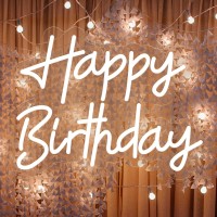 Kaegort Happy Birthday Neon Sign For Wall Decor Happy Birthday Light Up Sign Usb Powered Led Neon Light Signs For Backdrop Birt