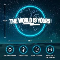 The World Is Yours Neon Sign Carved Planet The World Is Yours Led Neon Light Signs For Wall Decor Light Up Signs For Man Cave