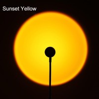 Elvaesther Sunset Lamp Projector Night Light 7 Colors 14 Functional Modes 360 Degree Rotation Usb Night Light For Home Bedroom Party Decor Sunset Yellow