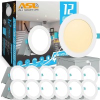 Allsmartlife 12Pack 4 Inch Led Recessed Light 3000K 11W75W 950Lm Dimmable Ultrathin Canless Led Recessed Ceiling Light High