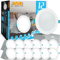 Allsmartlife 12Pack 4 Inch Led Recessed Light 5000K 11W75W 950Lm Dimmable Ultrathin Canless Led Recessed Ceiling Light High