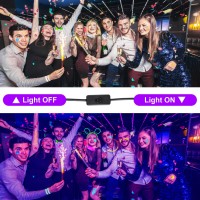 4 Pack 36W Led Black Light Black Lights For Glow Party Large Space Blacklight Bar With Plug Switch Light Up For Party Bedroo