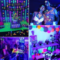 4 Pack 36W Led Black Light Black Lights For Glow Party Large Space Blacklight Bar With Plug Switch Light Up For Party Bedroo