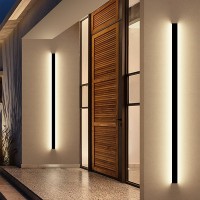 Outdoor Wall Lights For House - 2Pack 92.5Inch Modern Outdoor Wall Light Fixture Long Strip Wall Sconce, Dimmable Ip65 Waterproof Exterior Wall Mount Outside Garage Lights For Living Room, Porch