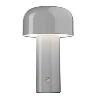 Hfengkg Mushroom Lamp Charging Desk Lamp Touch Restaurant Coffee Bar Hotel Bedroom Decoration Small Night Light Portable (Light Gray,Usb Charge)