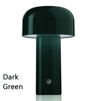 Hfengkg Mushroom Lamp Charging Desk Lamp Touch Restaurant Coffee Bar Hotel Bedroom Decoration Small Night Light Portable (Dark Green,Usb Charge)