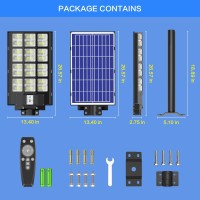 Cedio Solar Street Lights Outdoor - Solar Parking Lot Lights Commercial 3600W 150000 Lumens Led Solar Street Light Waterproof Ip66 Dusk To Dawn, Solar Flood Lights With Motion Sensor